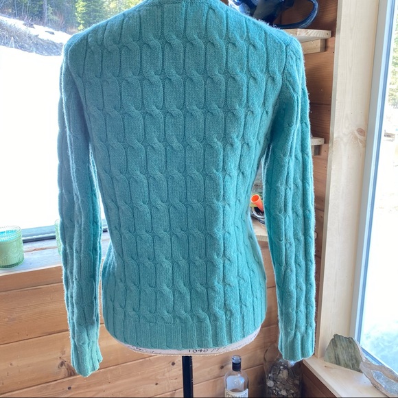 Gap Mint Green Cableknit Lambswool Sweater sz M - Picture 3 of 5